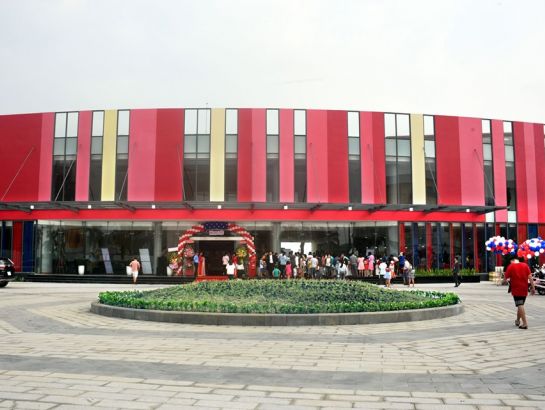 Front of the central admin block of the International Education City - IEC Quang Ngai